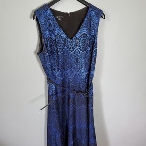 Jones New York mid length dress sz 12 Black Blue